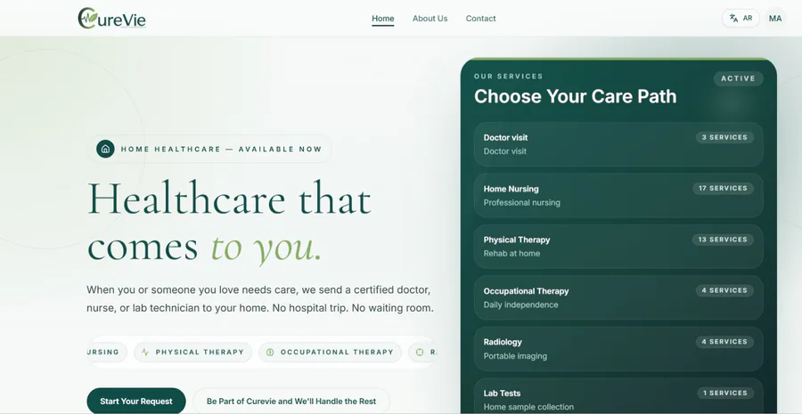 Curevie supporting product interface